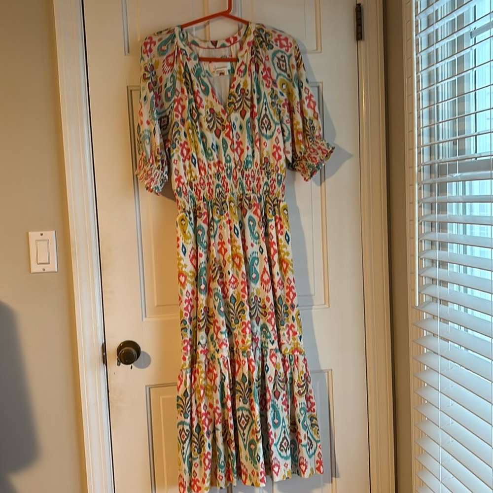 EUC Anthropologie ikat print dress Size S
